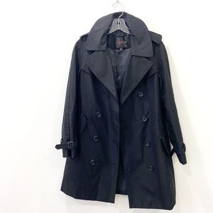 Coach double breasted black trench coat size 4